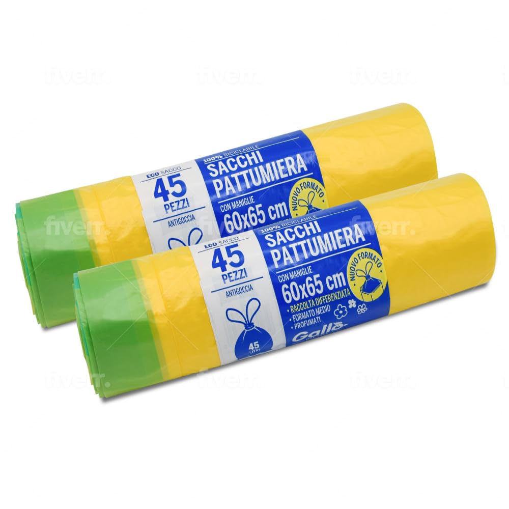 GALLO for Trash can, Polyethylene, Yellow, 15 stück (6er Pack)