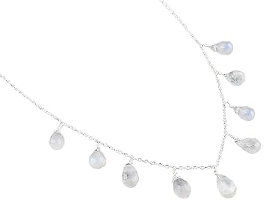 Dainty Mondstein Kette Yoga Kristall Halskette Natürlicher Edelstein Geschenk für Ihre Mutter Regenbogen Mondstein Perlenkett