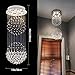 Contemporary 2 Balls Raindrop Crystal Chandelier Flush Mount Cylinder Chandelier Light Fixture Ceiling Lamp for Dining Room Living Room Kitchen Foyer Hallyway Bar of CRYSTOP