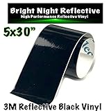 Bright Night Reflective 3M Motorcycle Helmet Safety Tape Decal Sticker Kit DYI (Black, 5x30)