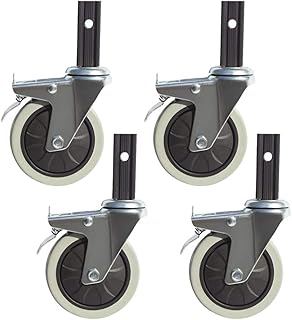 YJDQJL 4x Möbelrollen/Schwerlastrollen, ø100 mm Lenkrollen/Bremsrolle,für Speisewagen, Einkaufswagen,Weiche Räder,Geräuschlos und abriebfest/B/Stumm