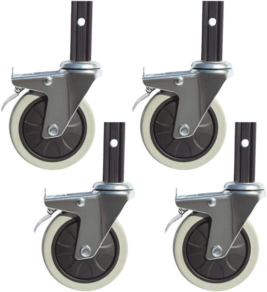 YJDQJL 4x Möbelrollen/Schwerlastrollen, ø100 mm Lenkrollen/Bremsrolle,für Speisewagen, Einkaufswagen,Weiche Räder,Geräuschlos und abriebfest/B/Stumm