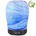 COOSA 100ml Glass Ocean Wave Pattern Essential Oil Diffuser, with 4 Time Setting and 7 Beautiful Color Changing LED Lights Cool Mist Humidifier for Home Office Bedroom Living Room (Multicolor)