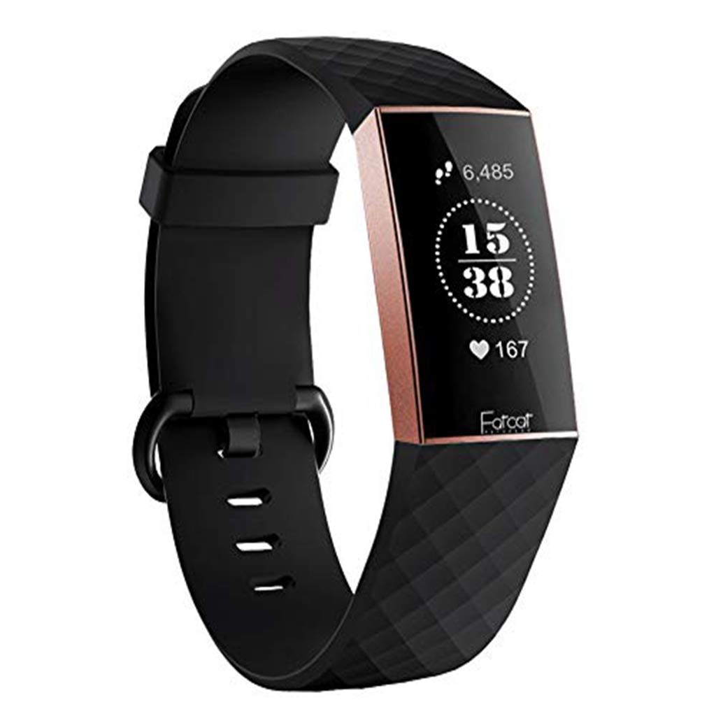 FatcatBand Compatible with Strap Bands Fitbit Charge 3/Charge 4,Classic Soft Silicone Sport Adjustable Replacement Accessory Bracelet Straps for Fitbit Charge 3 Fitness Wristband