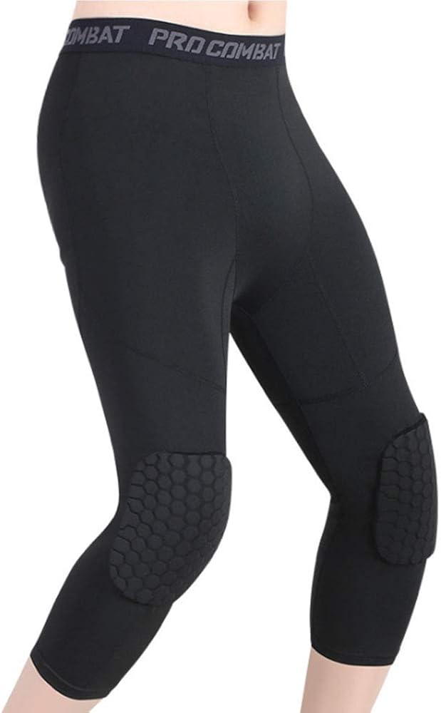 REDSHORE Basketball Sports Pants ¾ Compression Pants with Knee Pads