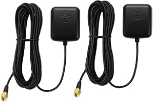 CORONIR Vehicle Waterproof Active GPS Antenna with SMA Male Connector 28dB Gain, 3-5VDC-2Pack