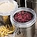 Kitchen Canisters Stainless Steel - Beautiful Canister Sets for Kitchen Counter, 4-Piece Small with Airtight Lids and Measuring Spoon - Tea Coffee Sugar Canisters by SilverOnyx - 4pc Clamp Lids