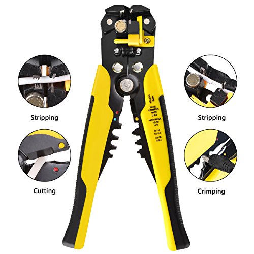Multi-Tool Wire Stripper, 8 inch Self-adjusting Cable Cutter Crimper Automatic Wire Stripping Tool Cutting Pliers Tool for Industry 10-24 AWG (0.2-6m㎡) - Thumbnail 7