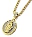 Jewel Town Mens Gold Two Piece Angel & Virgin Mary Set Pendant Hip Hop 24