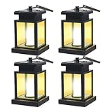 GVSHINE 4 Pack LED Solar Mission Lantern, Vintage Solar Powered Waterproof Hanging Umbrella Lantern Candle Lights Led with Clamp Beach Umbrella Tree Pavilion Garden Yard Lawn Etc Lighting & Decoration