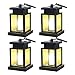 GVSHINE 4 Pack LED Solar Mission Lantern, Vintage Solar Powered Waterproof Hanging Umbrella Lantern Candle Lights Led with Clamp Beach Umbrella Tree Pavilion Garden Yard Lawn Etc Lighting & Decoration