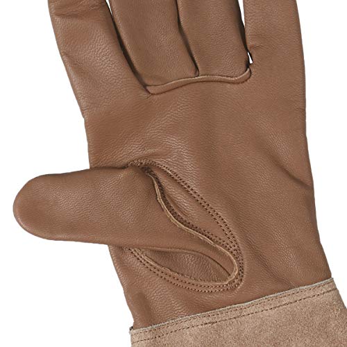 Amazon Basics Leather Gardening Gloves with Forearm Protection Brown