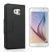 aLLreli Samsung Galaxy S6 Case Leather Wallet Cover Black