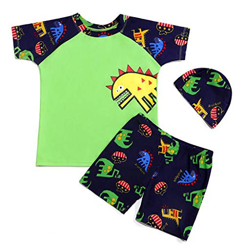 Sagton Baby Toddler Boys Two Pieces Swimsuit Set Boys Dinosaur Bathing Suit Rash Guards