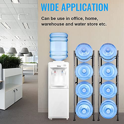 SKY-TOUCH Water Bottle Storage Stand, 4 Tier Water Bottle Holder, 18.9 L Heavy Duty Water Jug Rack for Kitchen Home and Office Easy To Assemble Black