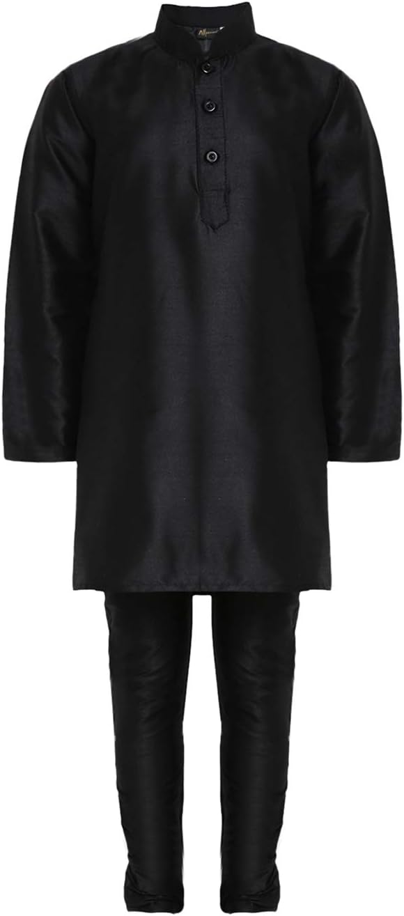 Kidling Kids Ethnic Wear Solid Silk kurta Pyjama For Boys