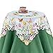 Collections Etc Embroidered Lovely Tulips and Daisies Cutout Table Linens - Spring Decor and Tabletop Accent, Square