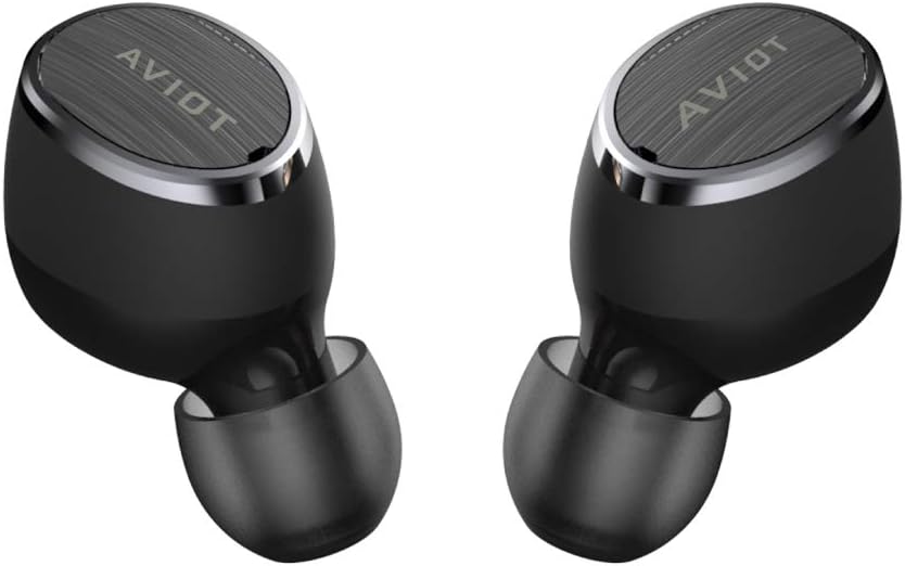 AVIOT Aviot Japanese Audio Manufacturer TE-D01e Bluetooth Earphone Bluetooth 5.0 Complete Wireless Earphone Graphene Driver with Auto Pairing Charging Case (Black)