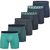 New Balance Men's Performance Boxer Briefs, Moisture Wicking Lightweight Breathable Underwear, Tagless (6 Pack)