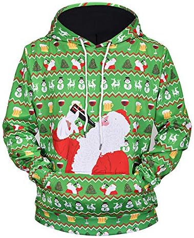 Shensee Me‘s Hoodies Sweatshirt Ugly Christmas 3D Graphic Snowman/Sant Claus Printed Plus Size