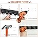 Auwey Mop Broom Holder Wall Mount with Hook Gripper Slot, Garden Storage Rack Mop Broom Handle Kitchen Storage Garage Garden Tools Commercial Organizer (5 Position 6 Hooks)