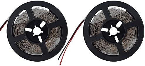 AmmToo 2 Pack 16.4ft 5m LED Flexible Strip Light 300 Units SMD 3528 LEDs12V DC Non-waterproof Light Strips, DIY Christmas Holiday Party Lighting&amp;Decoration (2, Warm White,2800-3200K)