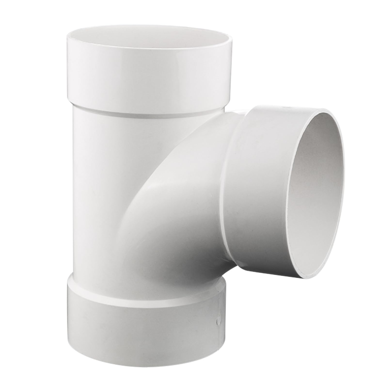 Photo 1 of 2 Inches PVC DWV Sanitary TEE Street for Drain Waste and Vent, PVC Pipe Fittings Connect Coupling Adapter white (2 Inches)