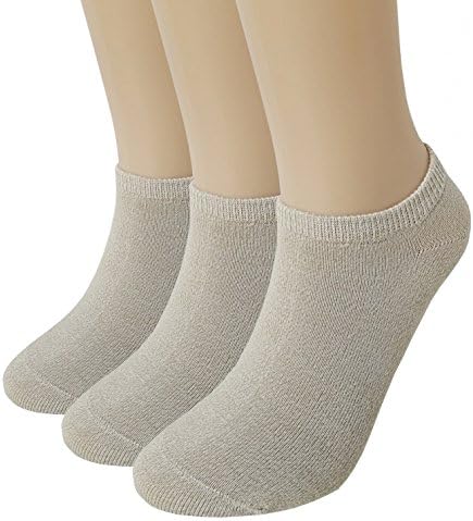 Prefer Green Women's Casual Ankle Socks 3 - 6 Pairs No Show Socks Low Cut Cotton Socks (Beige_3 Pairs)