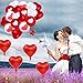 Valentines Day Heart Balloons Kit Decorations - 16 Inch I Love You Foil Balloon, Red and White Heart Latex Balloons with Air Pump, Gift for Wedding Anniversary Engagement Bridal Shower Birthday Party