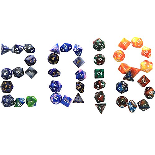 image for Agogo Polyhedral Dice Set 9x7-Die Series Two Colors for Dungeons and D