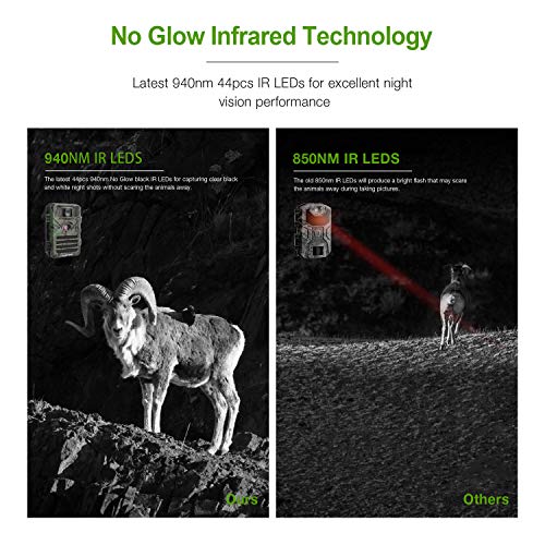 FLAGPOWER Trail Game Camera with Night Vision Motion Activated 16MP 1080P Hunting Camera with IP66 Waterproof 0.2s Trigger Time 32GB Memory Card 2.4" LCD Display for Wildlife Monitor