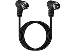 PIIHUSW 8 Pin Mini Din Plug Audio Cable,90Degree Right Angle Mini Din 8Pin Male to Male Lead for Dual DJ CD Player, Electronic Music Machines, Instruments (3 Meter)