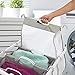 Seville Classics Laundry Hamper Sorter Cart Mobile Premium 3-Bag Heavy-Duty Tilt, White