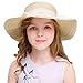 Bienvenu Little Girl Kids Summer Straw Hat Wide Brim Floppy Beach Sun Visor Hat,Beige