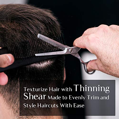 Hair Cutting Scissors Professional Salon Barber Scissors Thinning Scissors for Cutting Hair Hairdressing Scissors Set with Nylon Cape and Comb for Men/Women