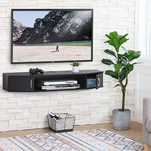 FITUEYES Floating TV Stand Wall Mounted TV Shelf with Door Wood Media Console Entertainment Center Under TV Floating… - Image 2