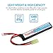 Tenergy 7.4V Airsoft Battery, 1000mAh High Capacity LiPo Stick Battery Pack, High Discharge Rate 20C Rechargeable Hobby Battery Pack with Mini Tamiya Connector for Airsoft Guns M4, AK47, G36, RPK, PKM