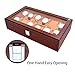 JINDILONG Watch Cases for Men 12 Slots Solid Wood Storage Organizer Display Box Large Holder Exquisite and Durable,Best Present for Birthday,Valentine's Day, Wedding, Christmas and New Year