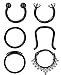 Hanpabum 16G 8mm 6pcs Stainless Steel Nose Septum Rings Hoop Horseshoe Earrings Septum Piercing Jewelry for Women (F:6Pcs Black 8mm)