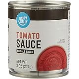 Amazon Brand - Happy Belly Tomato Sauce, No Salt Added, 8 Ounce