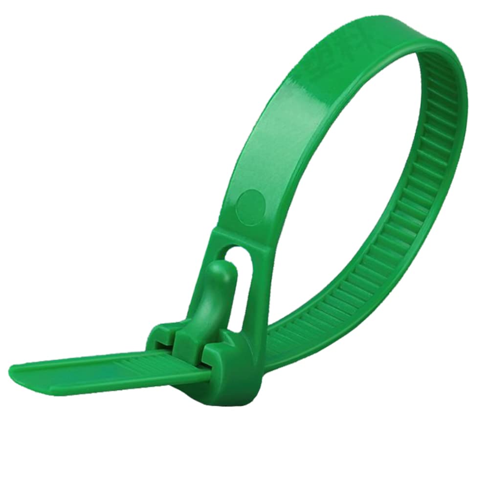 Oksdown 100 Pack Green Thick Cable Ties Heavy Duty Large 150mm×7.6mm Strong Nylon Plastic Self Locking 6 inch Extra Long Green Zip Tie Wraps