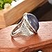 MJartoria Oval Antique Silver Color Pattern Engraved Retro Style Color Changing Mood Emotion Feeling Ring