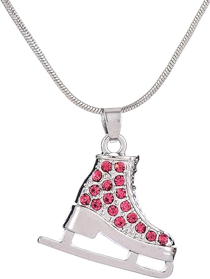 Amazon Vassago ファッション 3d クリスタル アイススケートシューズ フィギュア スケートペンダント スポーツネックレス 女性や女の子へのギフトに ネックレス 通販