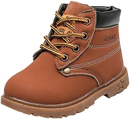 Toddler Baby Boys Girls Anti-slip Martin Shoes,for 1-6 Years old,Stylish Casual Sneakers Kids Boots (Age:3.5-4T, Brown)