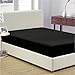 Mellanni Queen Fitted Sheet - Iconic Collection Bedding Sheets with up to 16 inch Deep Pocket - Soft & Cooling - Fade & Stain Resistant - 1 PC (Queen, Black)