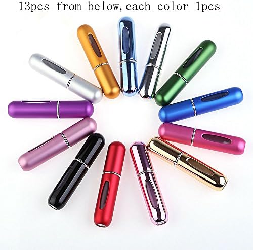 5ml Portable Mini Refillable Perfume Atomizer Bottle for Travel Spray Scent Pump Case Multicolor - 13 Pack