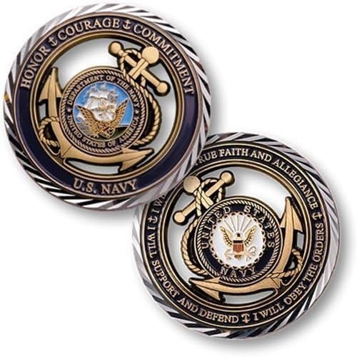 United States New Challenge Coin U.s. Navy Core Values Coins Crafts by MicronCrafts