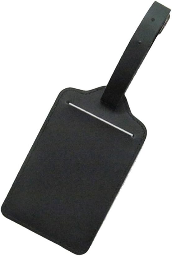 TRIXES Luggage Tag x 2 - Black Faux Leather - Luggage Tag ID Labels - Perfect for Holidays and Travel - Image 3