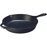 Lodge 12 Inch Cast Iron Pre-Seasoned Skillet – Signature Teardrop Handle - Use in the Oven, on the Stove, on the Grill, or Ov