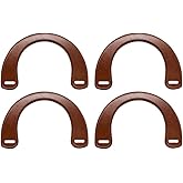 Model Worker 4PCS MDF U-Shaped Handles Replacement for Handmade Bag Handbags Purse Handles (Brown)